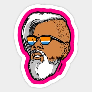 Classic Uncle Rags! Slick Look with Beard and Sunglasses Sticker